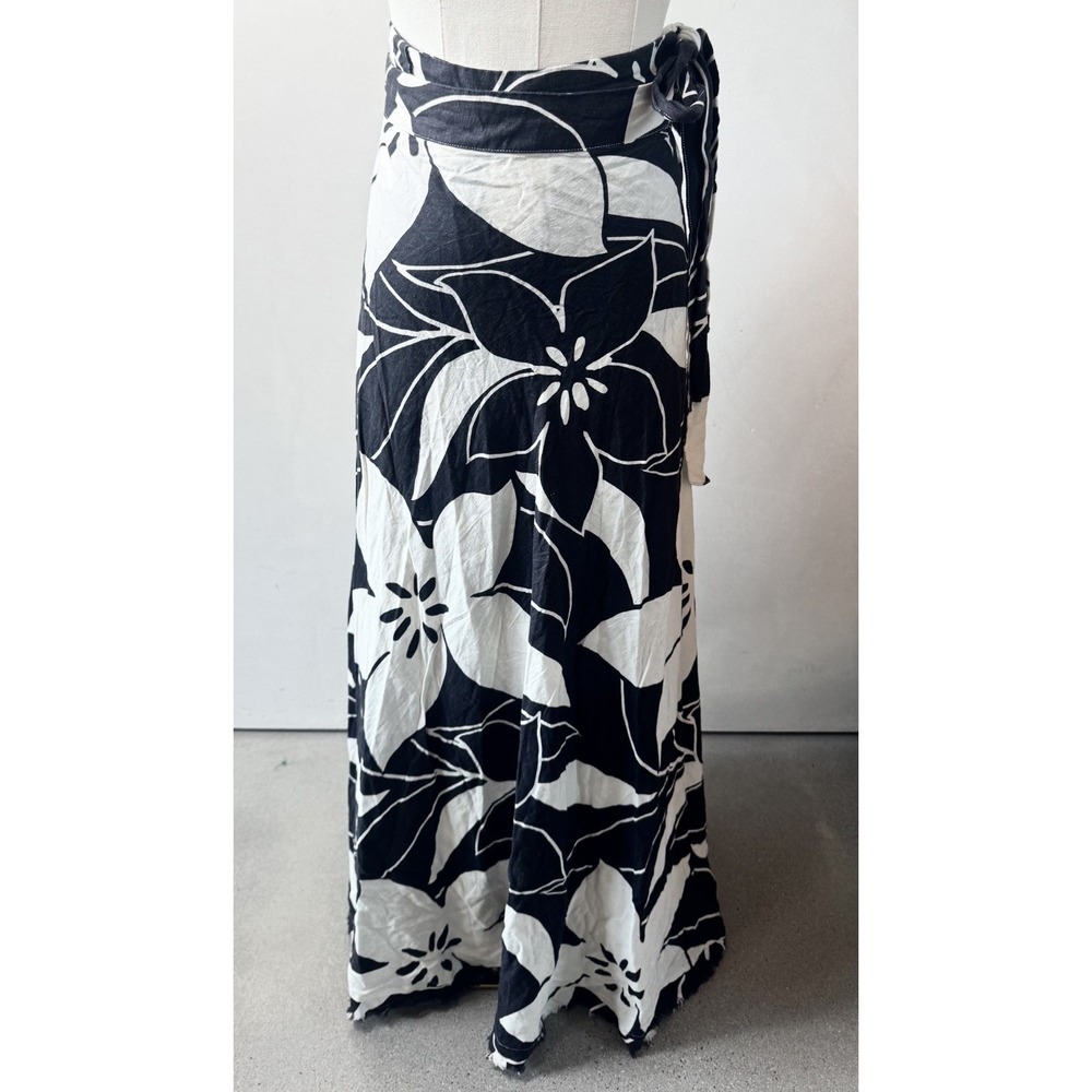 Z Supply Women's Linen Blend Resort Hawaiian Wrap Skirt Cover Up Vacation Sz S